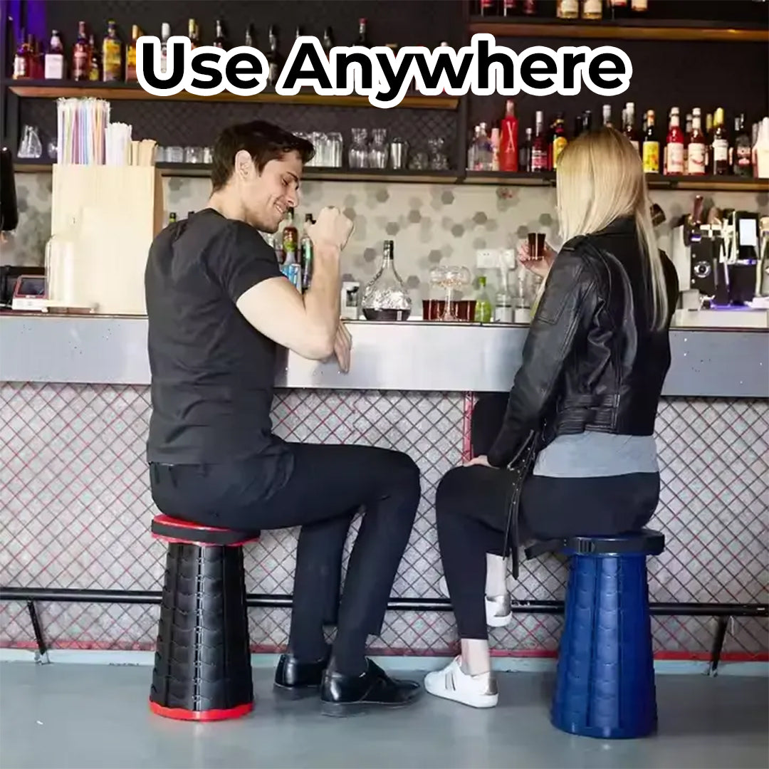 Portable Folding Stool with Adjustable Height for Camping and Travel