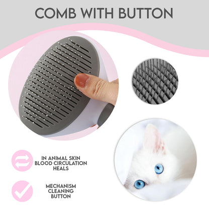 Pet grooming brush – non-slip handle