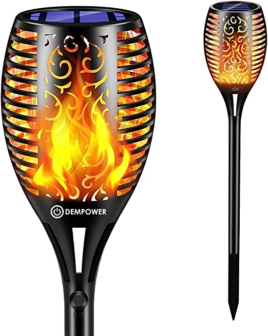 12 LED Solar Flicker Flame Torch  (1PCS)