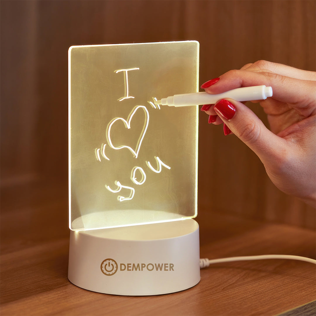 Acrylic Message Note Drawing Board Personalized Led Lamp Erasable Customizable Night Lights