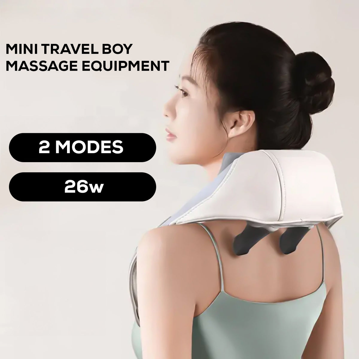 Cordless Neck & Shoulder Massager – Double Kneading Arms, 2 Modes & Adjustable Speed, USB-C Rechargeable