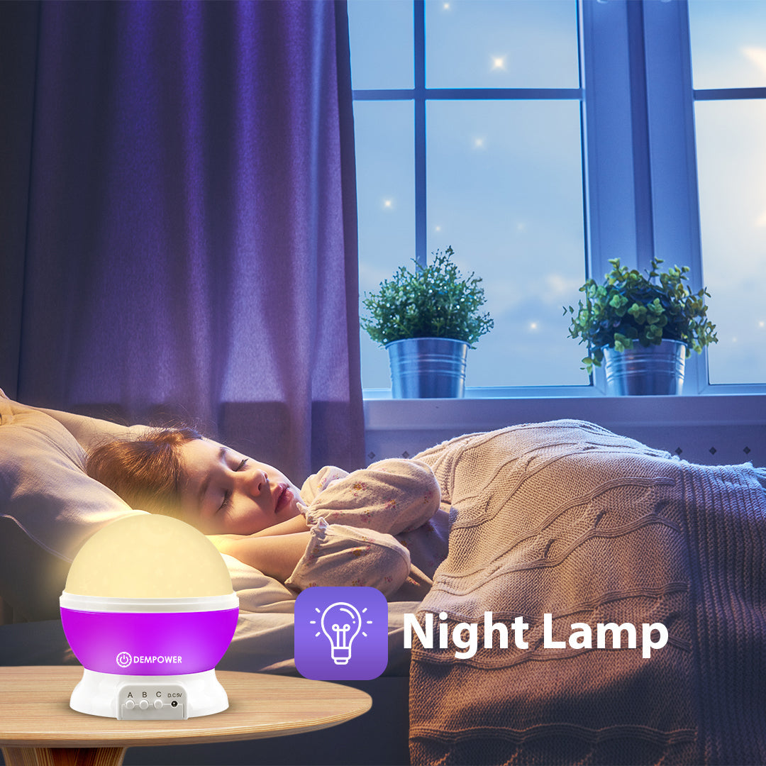 360° Rotation Star Projector Night Light (Purple)