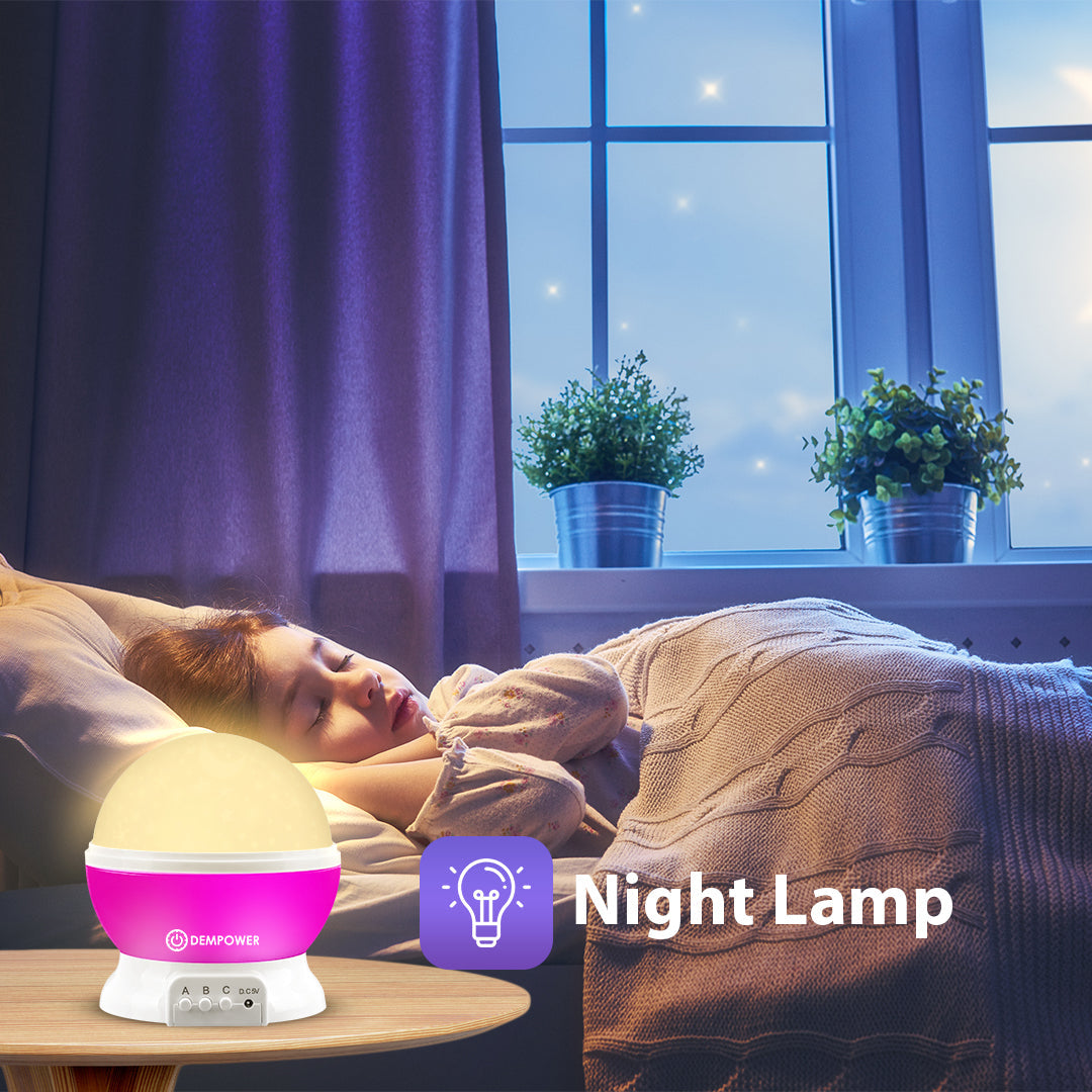 360° Rotation Star Projector Night Light (Pink)