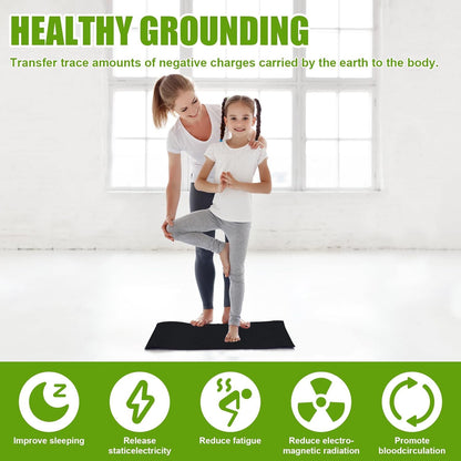 Grounding mat being used with bare feet