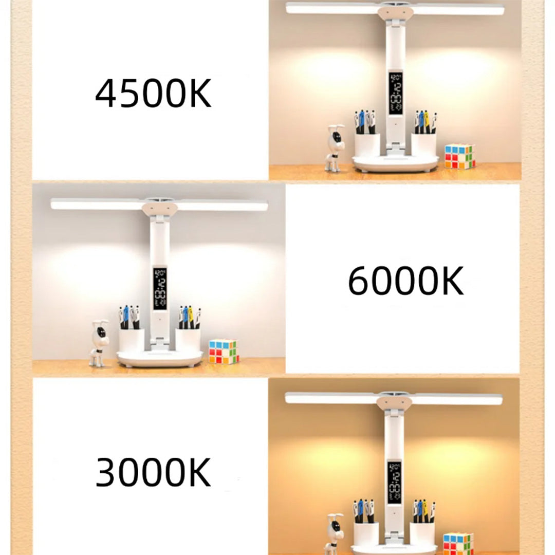 LED Desk Lamp with Digital Display, Touch Control and Phone Holder