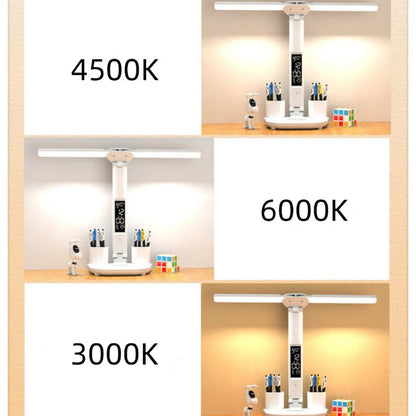 LED Desk Lamp with Digital Display, Touch Control and Phone Holder