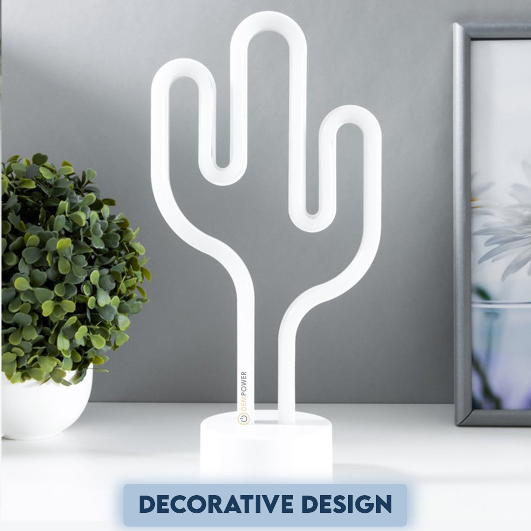 LED Cactus Shaped Enchanting Decorative Neon Night Table Light in Warm White