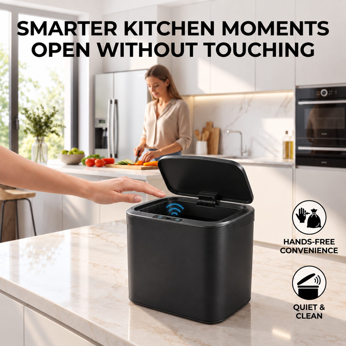 12L Automatic Sensor Bin with Touchless Lid