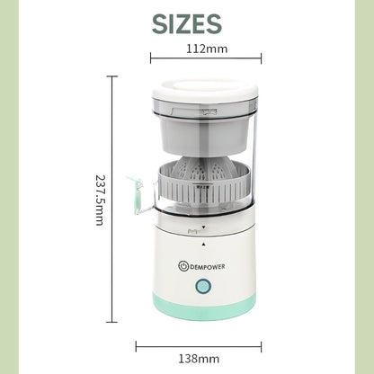 Cordless Electric Citrus Juicer – USB-C Rechargeable, One-Touch Press, Drip-Free Spout & Easy to Clean
