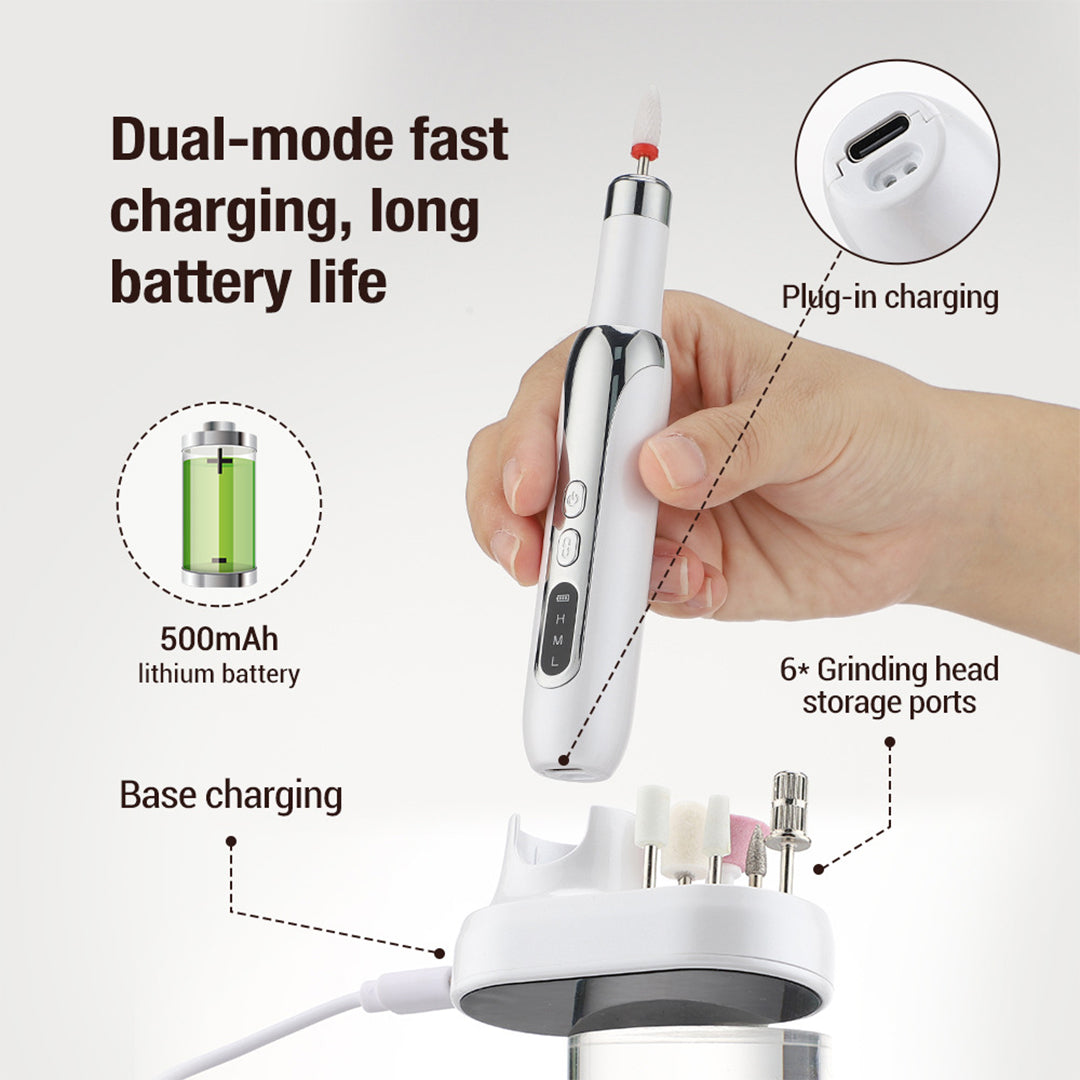 Cordless Electric Nail Drill with 12 Bits and USB Rechargeable Design Y-S-P