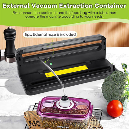 Automatic Vacuum Sealer Machine with LED Display and Dry/Wet Modes