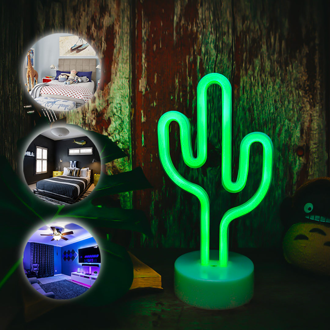 LED Cactus Shaped Enchanting Decorative Neon Night Table Light in Warm White