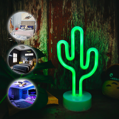 LED Cactus Shaped Enchanting Decorative Neon Night Table Light in Warm White