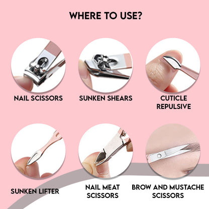12 PCS Nail Manicure Pedicure Set (Beige)