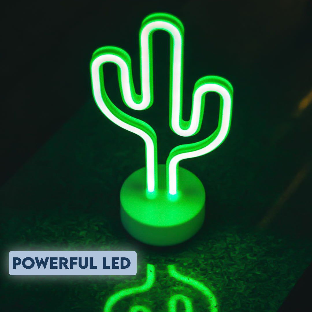 LED Cactus Shaped Enchanting Decorative Neon Night Table Light in Warm White