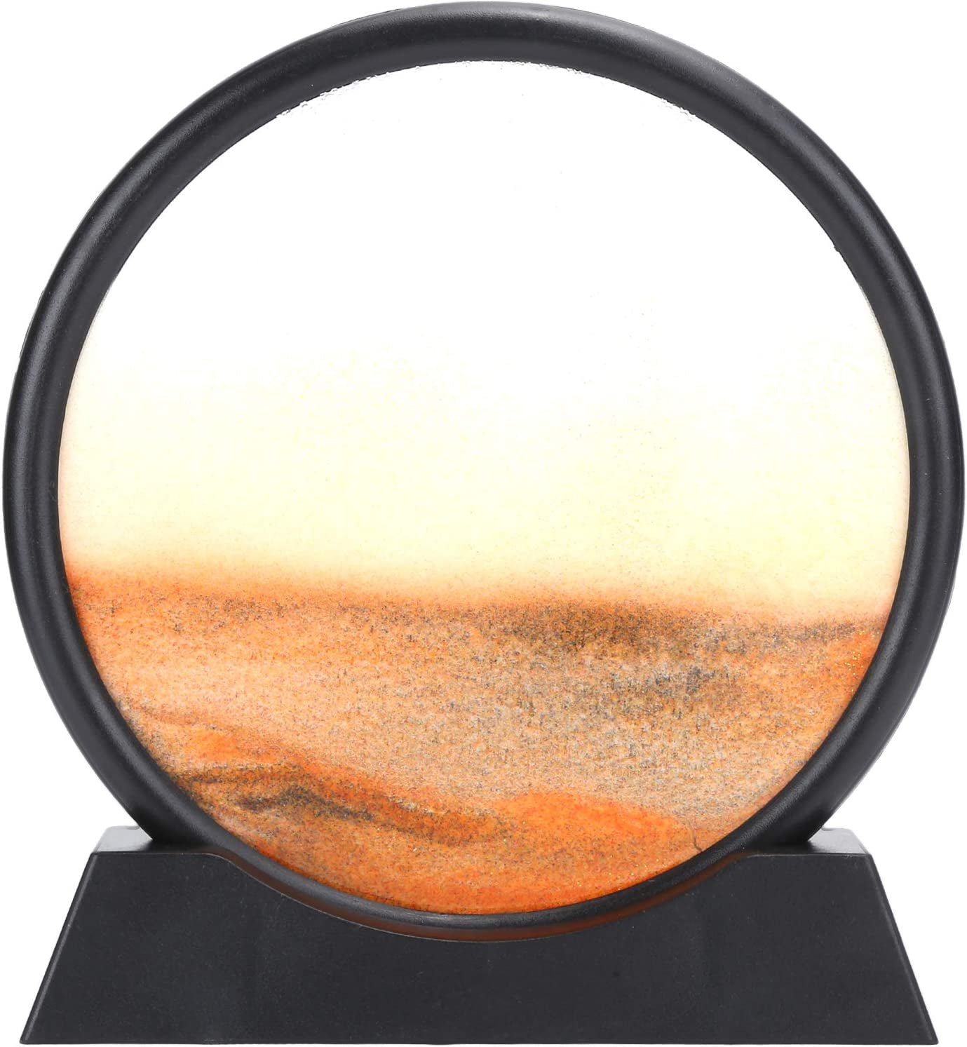 7 INC Moving Sand Art Picture Round Decor Glass and Plastic