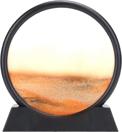 7 INC Moving Sand Art Picture Round Decor Glass and Plastic