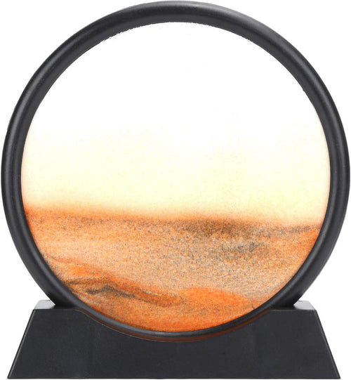 7 INC Moving Sand Art Picture Round Decor Glass and Plastic