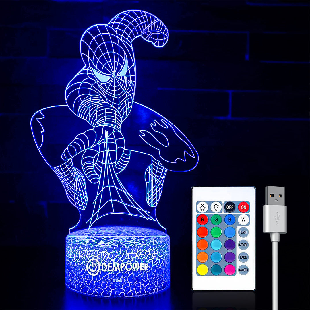 3D Superhero Illusion Lamp for Kids Room Decor