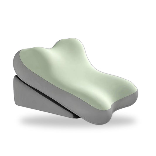 2-in-1 Adjustable Bed Backrest Pillow – Contoured Pillow with Wedge Base, Neck Cradle & Lumbar Support