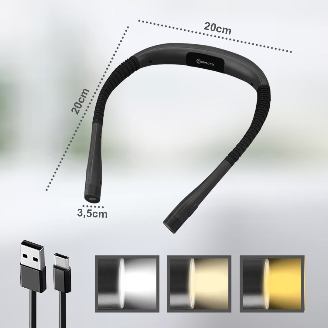 Adjustable Neck Book Reading Light for Hands-Free Use Y-S-P
