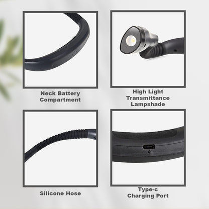 Adjustable Neck Book Reading Light for Hands-Free Use