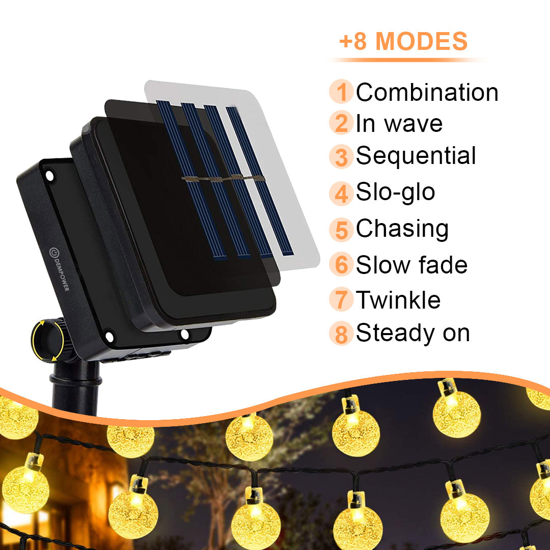 50 Leds Waterproof Solar Garden Lights (Warm White)