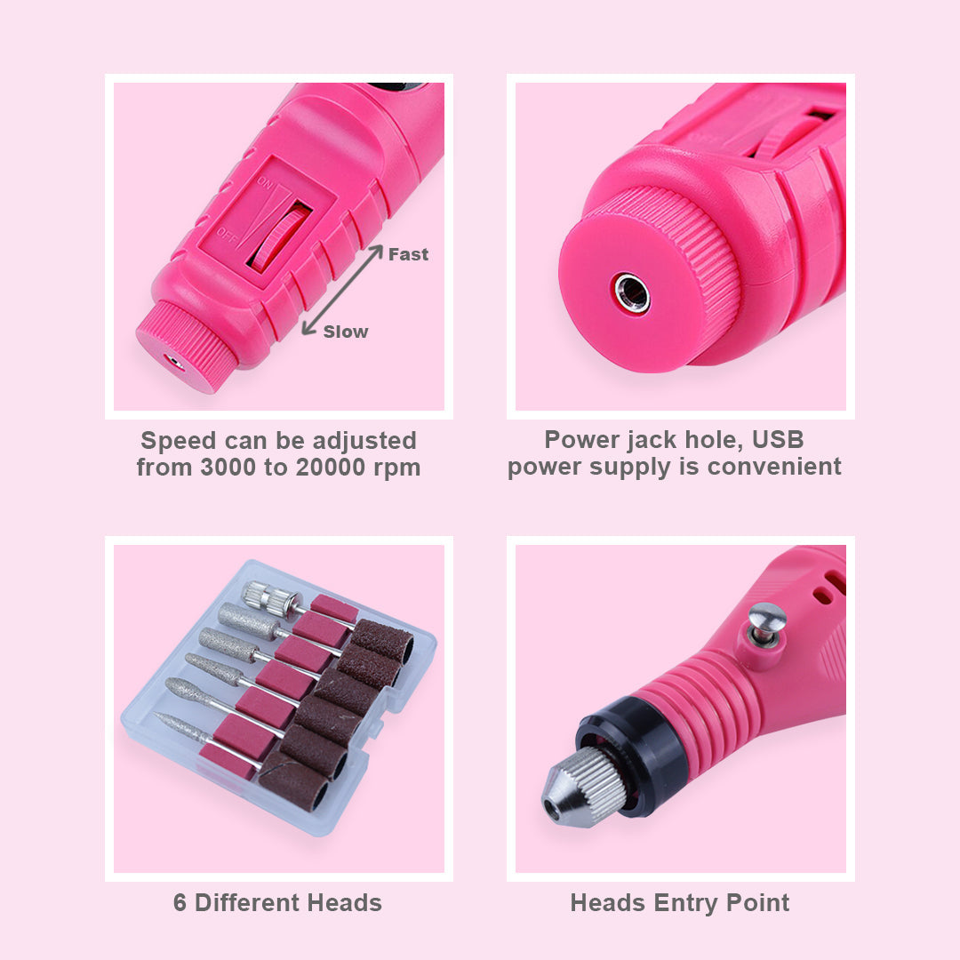 Professional Traditional Nail Care Manicure Kit (Fuchsia)