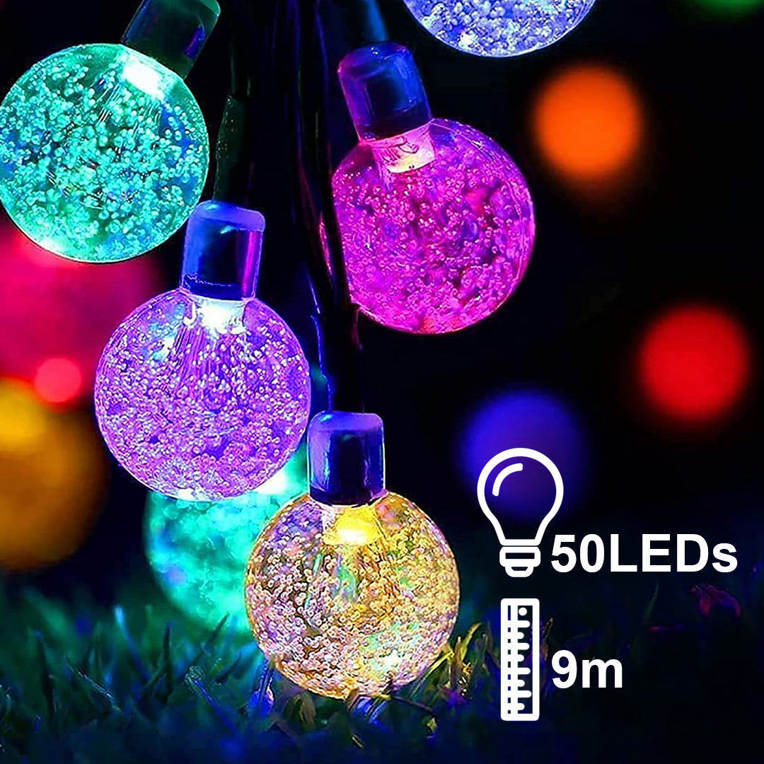 9M 50 LED RGB Waterproof Solar Lights for Garden