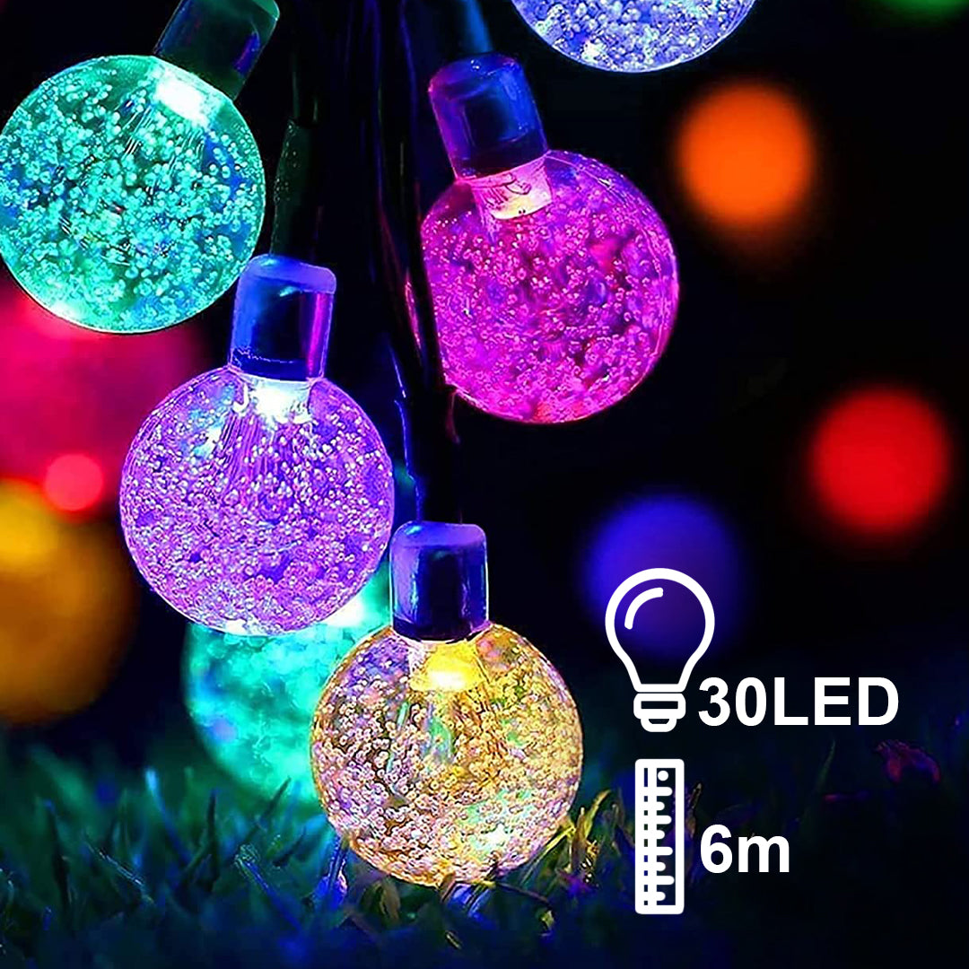6M 30 LED RGB Waterproof Solar Lights for Garden