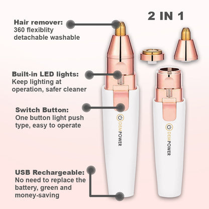 2 IN 1 Eyebrow Razor and Trimmer