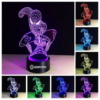 3D Superhero Illusion Lamp for Kids Room Decor