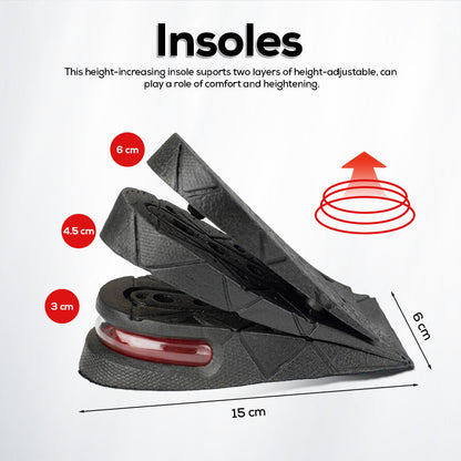 Height-increasing shoe insoles – memory foam cushioning