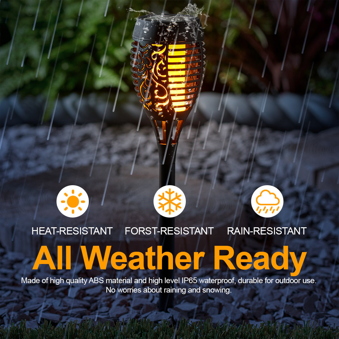 12 LED Solar Flicker Flame Torch  (1PCS)
