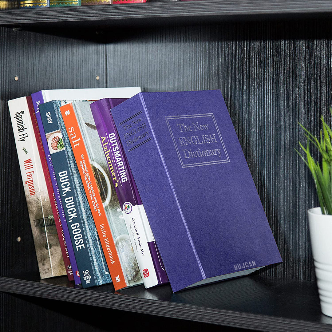 Secure and Discreet Book Safe with Key Lock in Blue