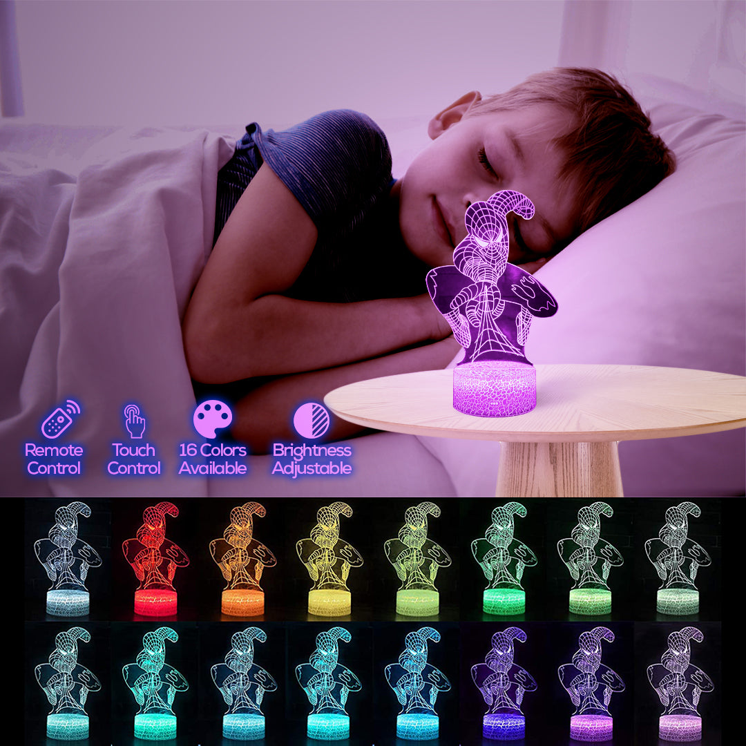 3D Superhero Illusion Lamp for Kids Room Decor