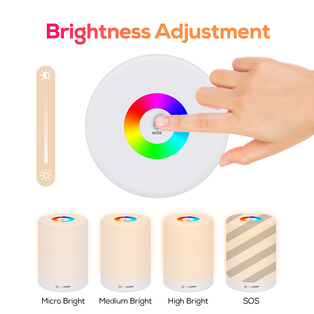 Touch Sensor Table Lamp (Warm White Light & Color Changing RGB)