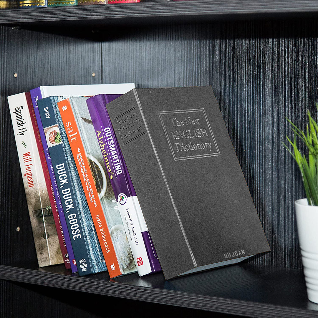 Secure and Discreet Book Safe with Key Lock in Black