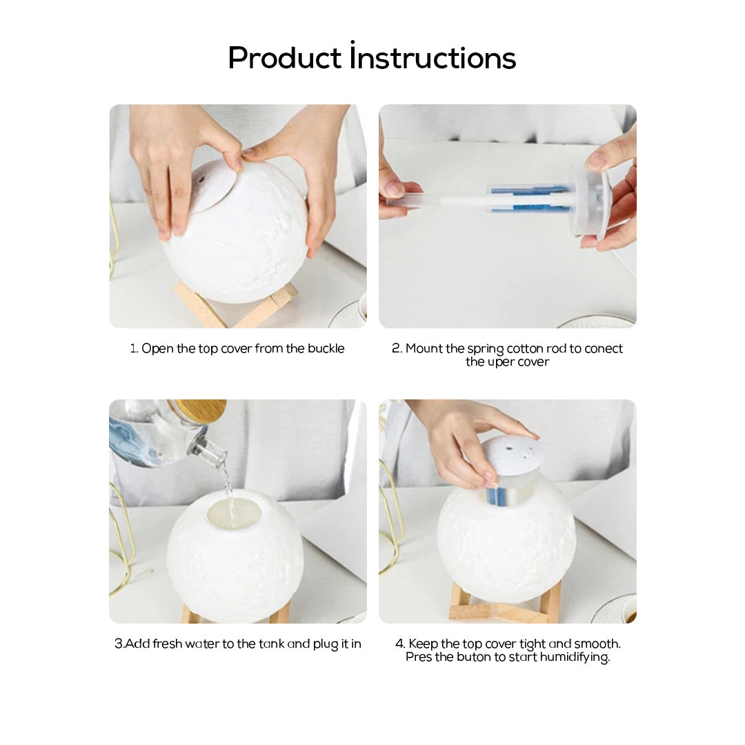 3D Moon Night Lamp and Humidifier