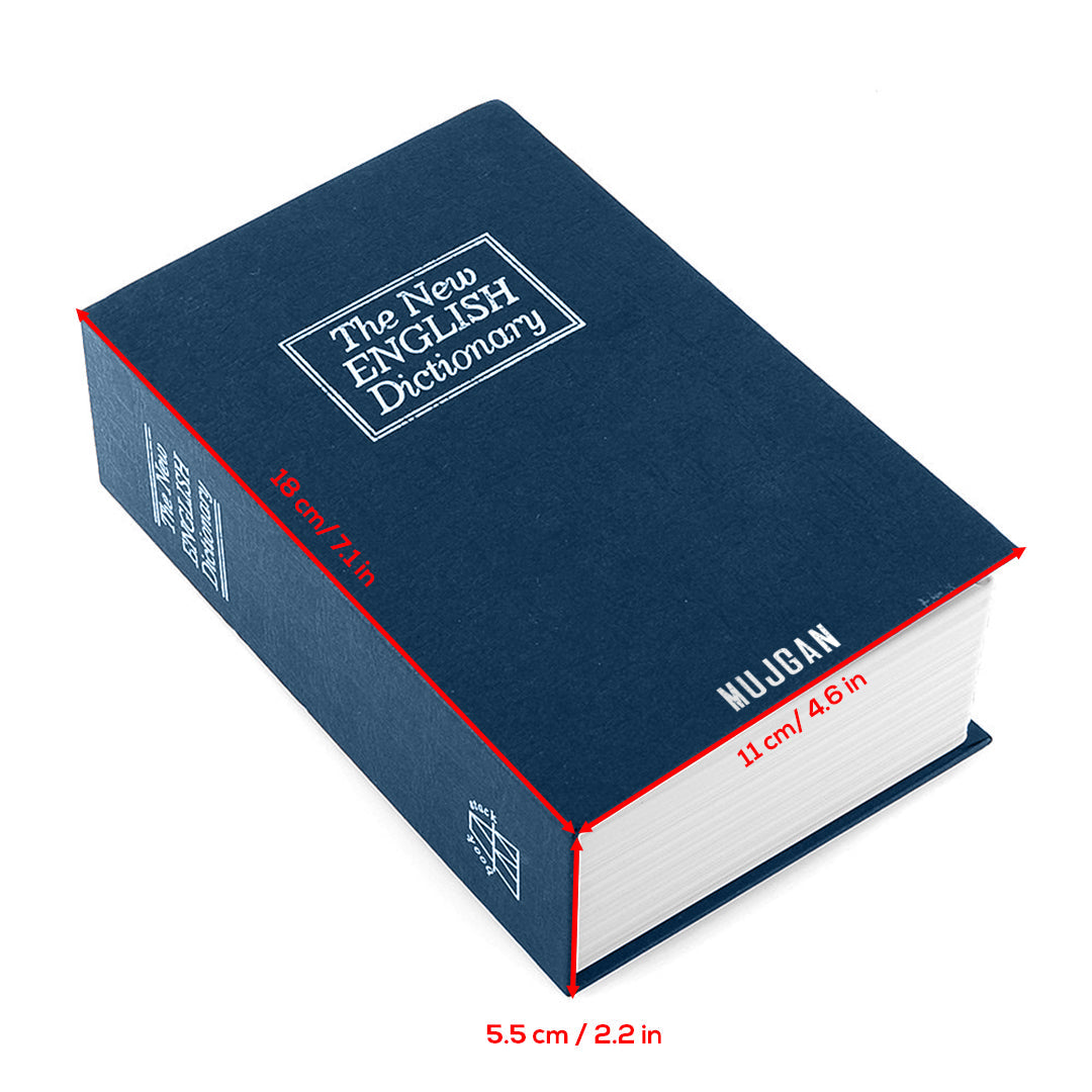 Secure and Discreet Book Safe with Key Lock in Blue