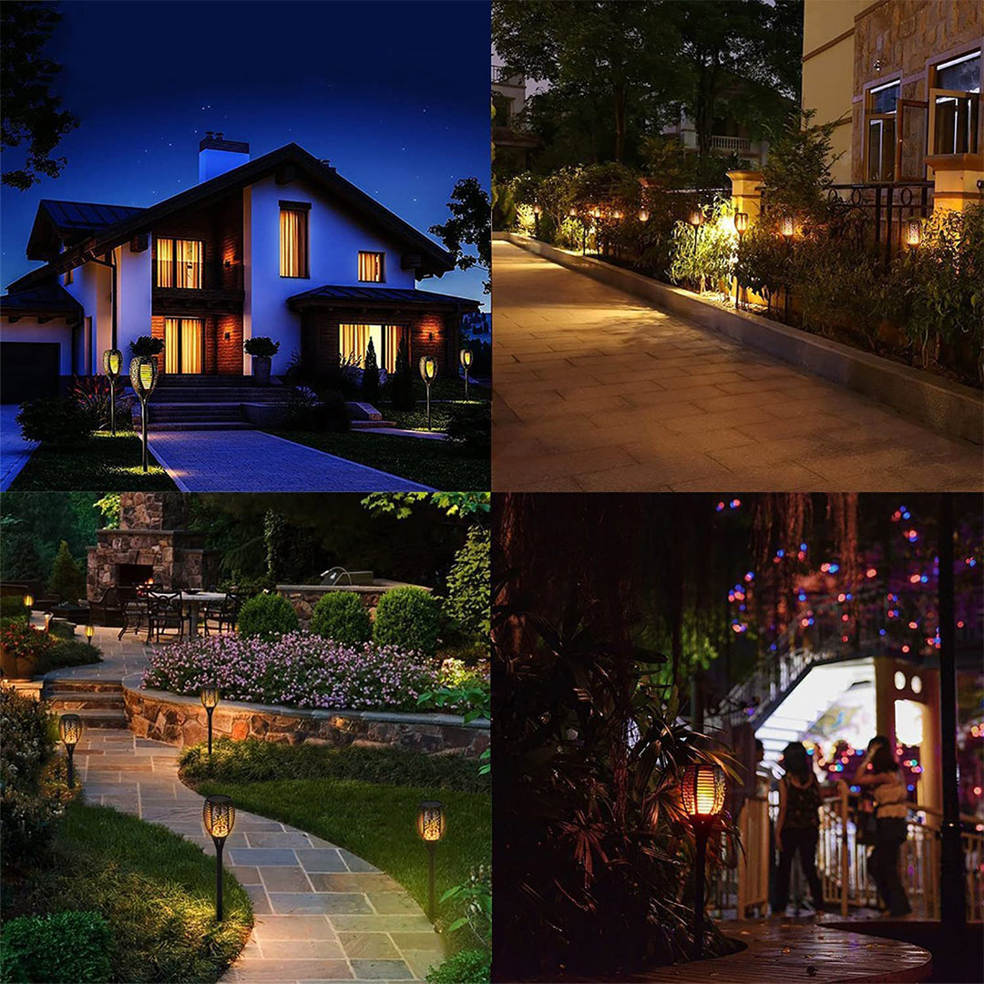 12 LED Solar Flicker Flame Torch  (1PCS)