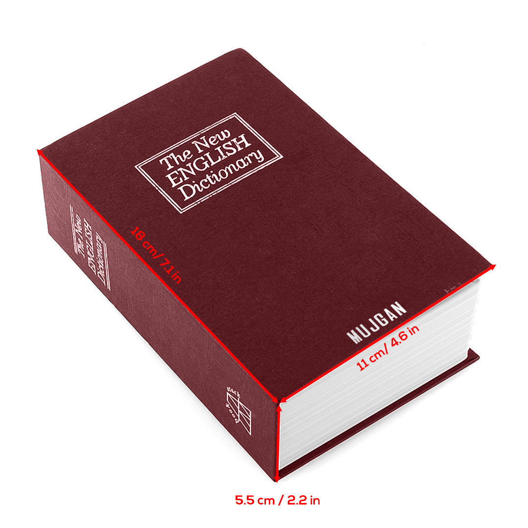 Secure and Discreet Book Safe with Key Lock in Red
