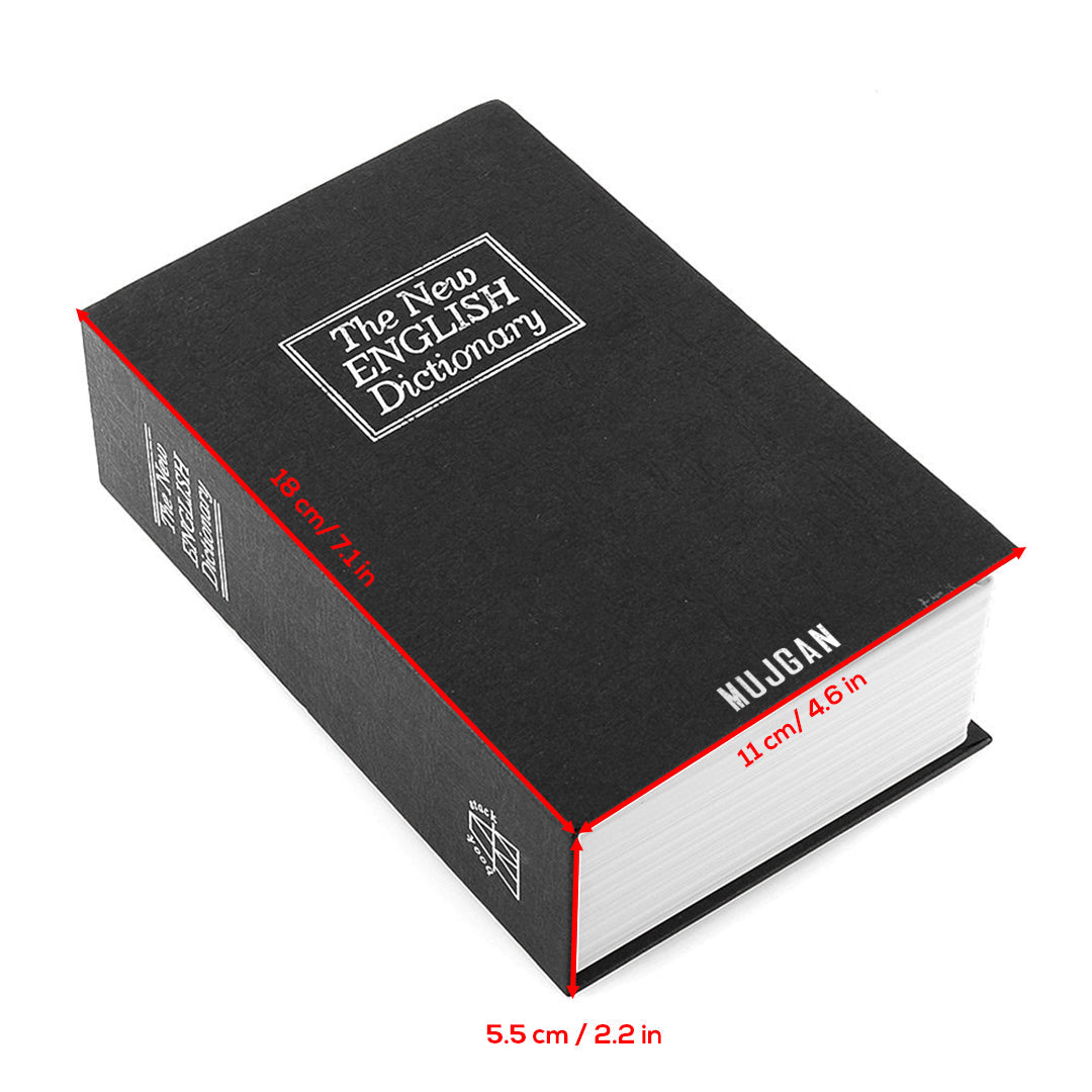 Secure and Discreet Book Safe with Key Lock in Black