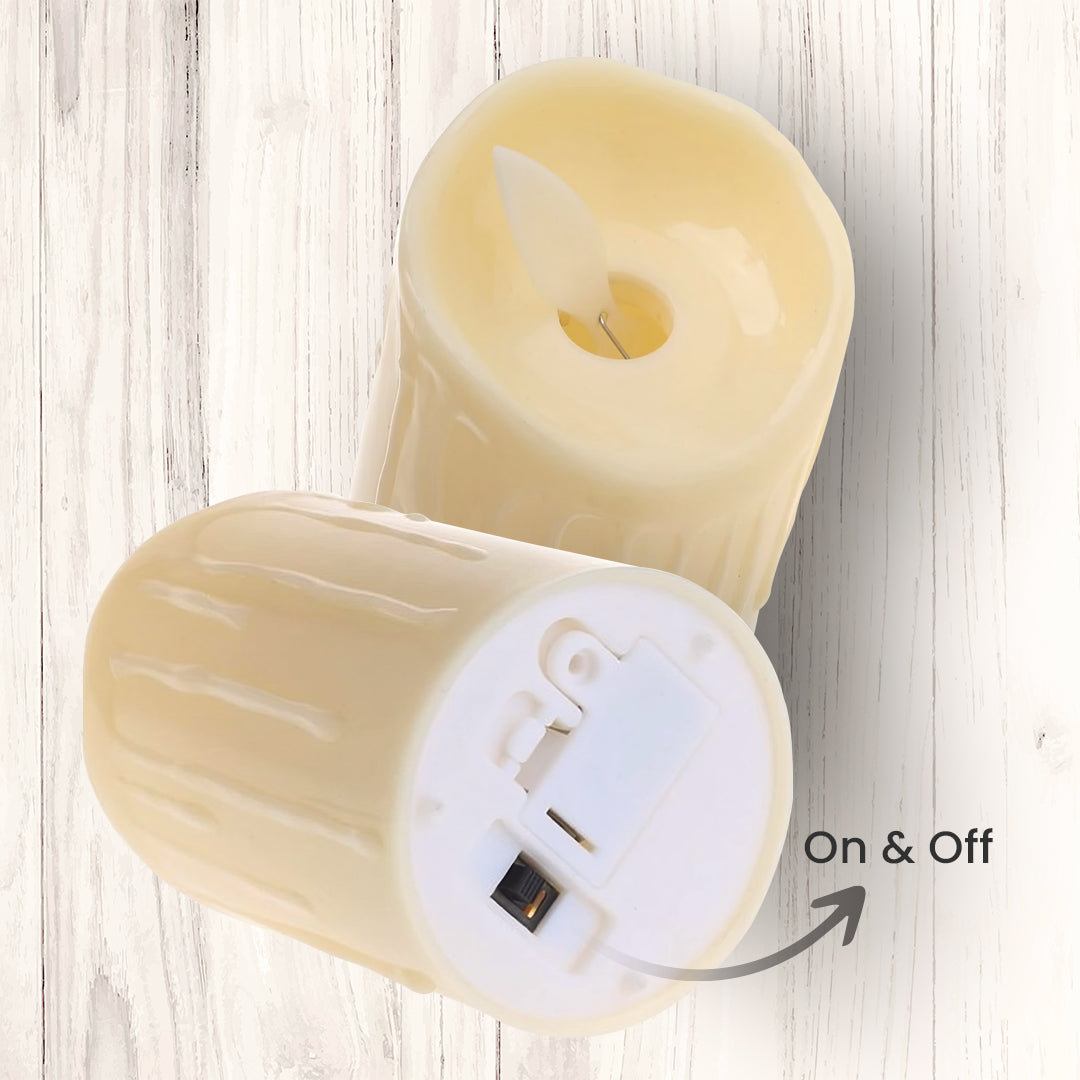 Decorative Set of 3 LED Candles with Battery for Ambiance