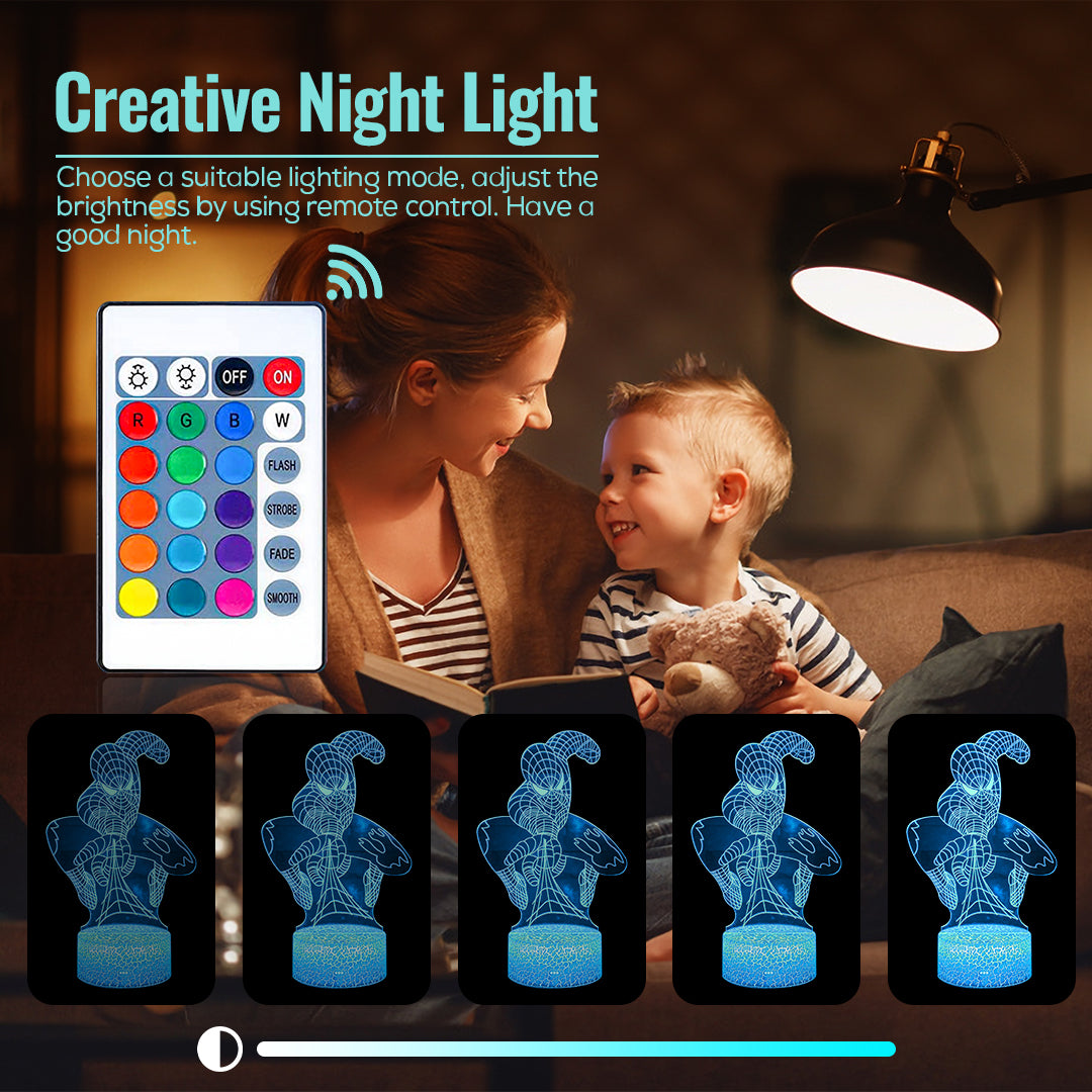 3D Superhero Illusion Lamp for Kids Room Decor