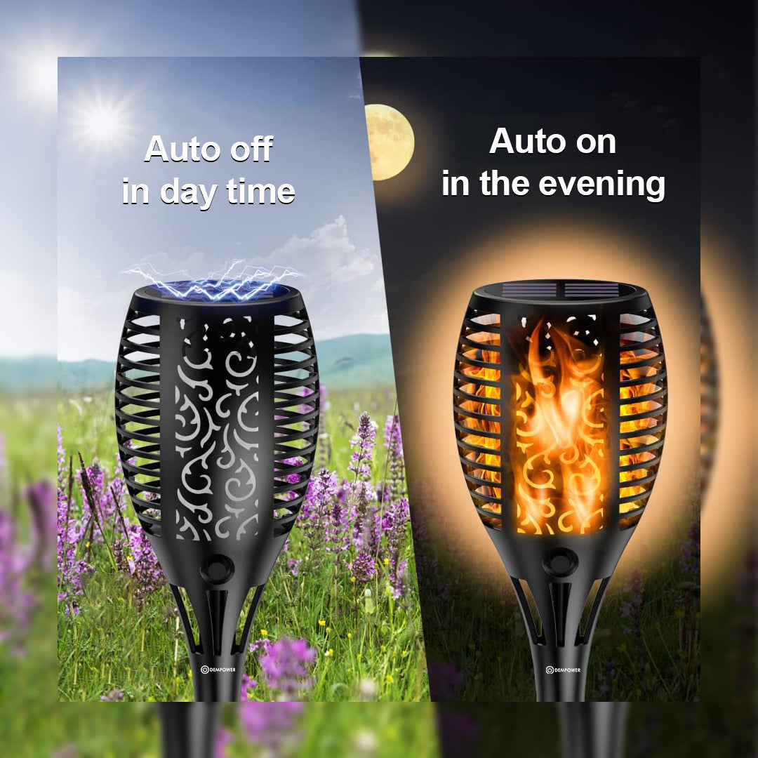12 LED Solar Flicker Flame Torch  (1PCS)