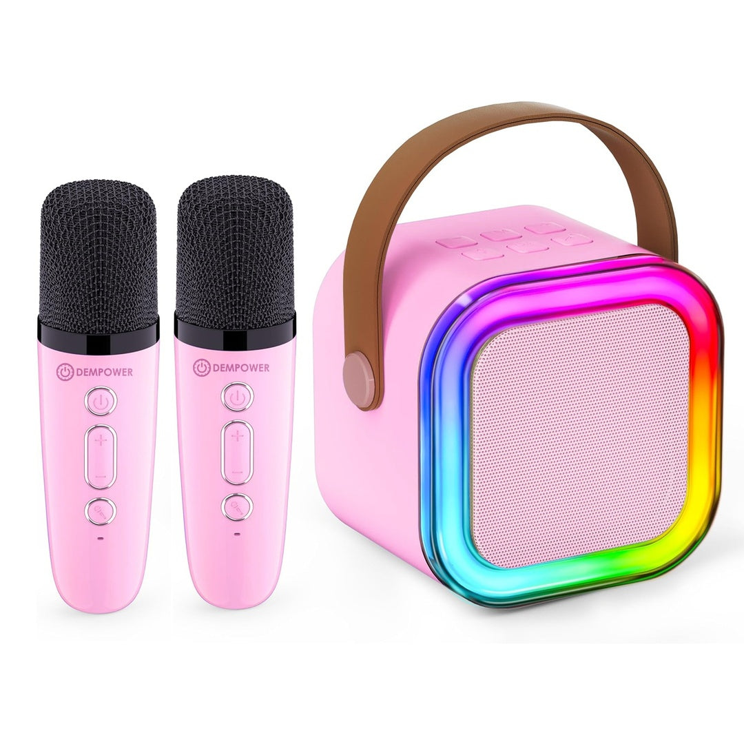 Portable Bluetooth Karaoke Speaker with 2 Wireless Microphones and RGB Lights Y-S-P