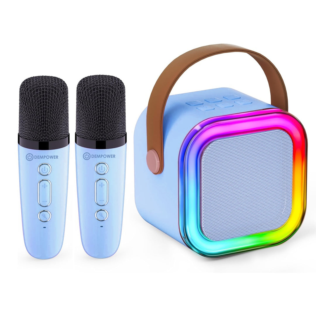 Portable Bluetooth Karaoke Speaker with 2 Wireless Microphones and RGB Lights Y-S-P